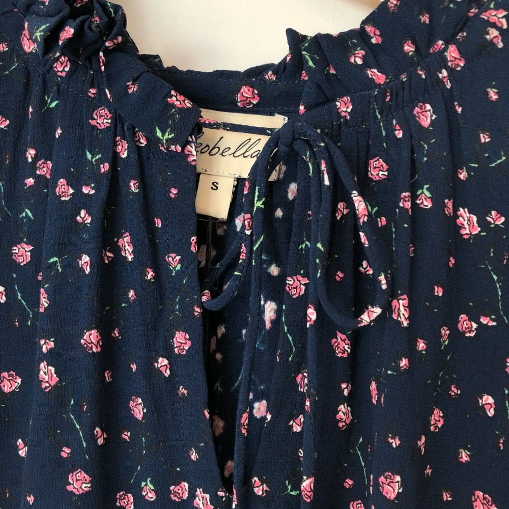 Cleobella Blouse Phoebe Bell Sleeve Floral Navy NWT Women’s Size Small - Picture 6 of 11